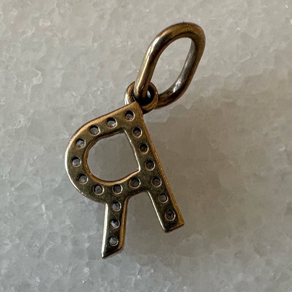 Mejuri 14k Diamond Initial 'R' Charm - Picture 2 of 5